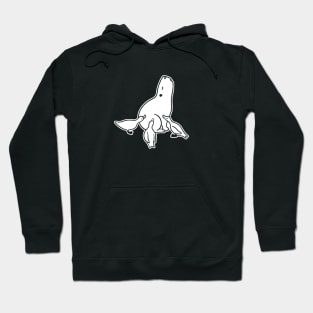 Capybara chilling with Ducks in white ink Hoodie